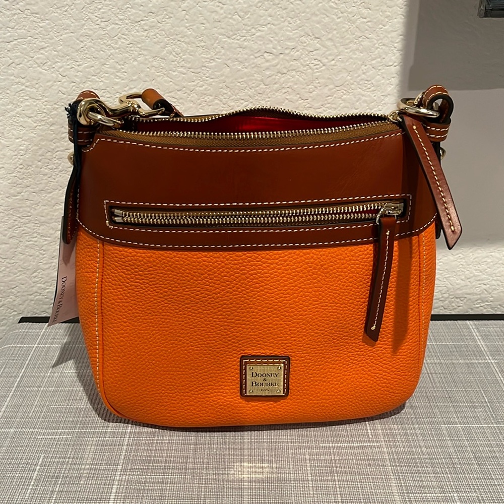 Dooney & Bourke Orange and Brown Crossbody Bag